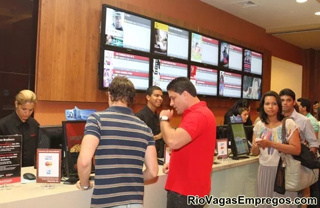 CINEMARK VAGAS PARA ATENDENTE - R$ 1.040,00 - COM E SEM EXPERIENCIA - CINEMA - RIO DE JANEIRO